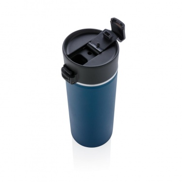 Logo trade business gifts image of: Bogota vacuum coffee mug with ceramic coating, blue