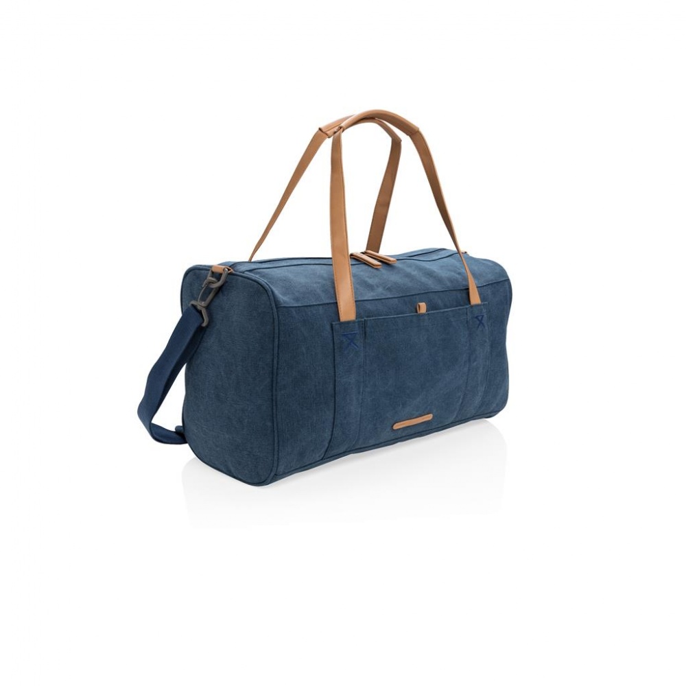 Logotrade promotional gifts photo of: Canvas travel/weekendbag PVC free, blue