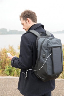 Logotrade promotional gift image of: Swiss Peak eclipse solar backpack, black