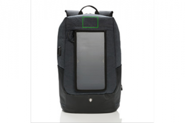 Logotrade promotional giveaway picture of: Swiss Peak eclipse solar backpack, black