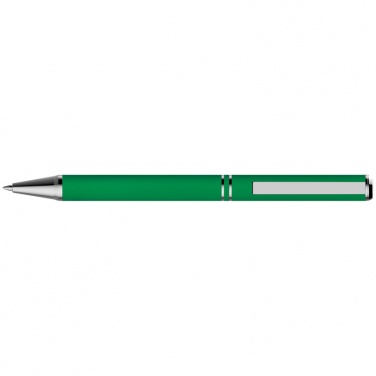 Logo trade advertising products picture of: Metal ballpen with zig-zag clip, green