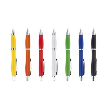 Logo trade promotional merchandise picture of: Ball pen 'Wladiwostock',  color yellow