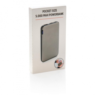 Logotrade promotional items photo of: Pocket-size 5.000 mAh powerbank, grey