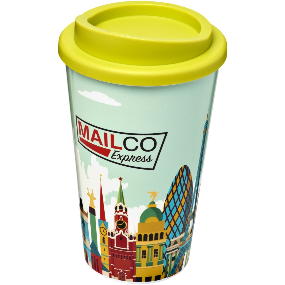 Logo trade advertising products image of: Brite-Americano® 350 ml insulated tumbler, yellow