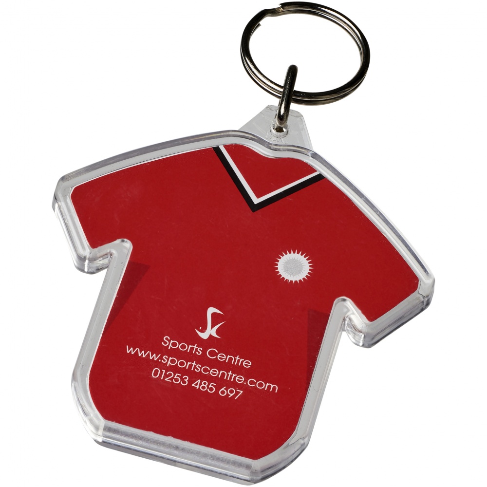 Logo trade promotional gifts image of: Combo t-shirt-shaped keychain