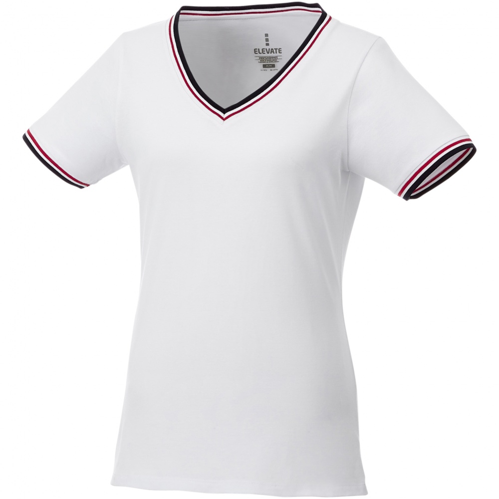 Logotrade promotional giveaway picture of: Elbert short sleeve women's pique t-shirt, white