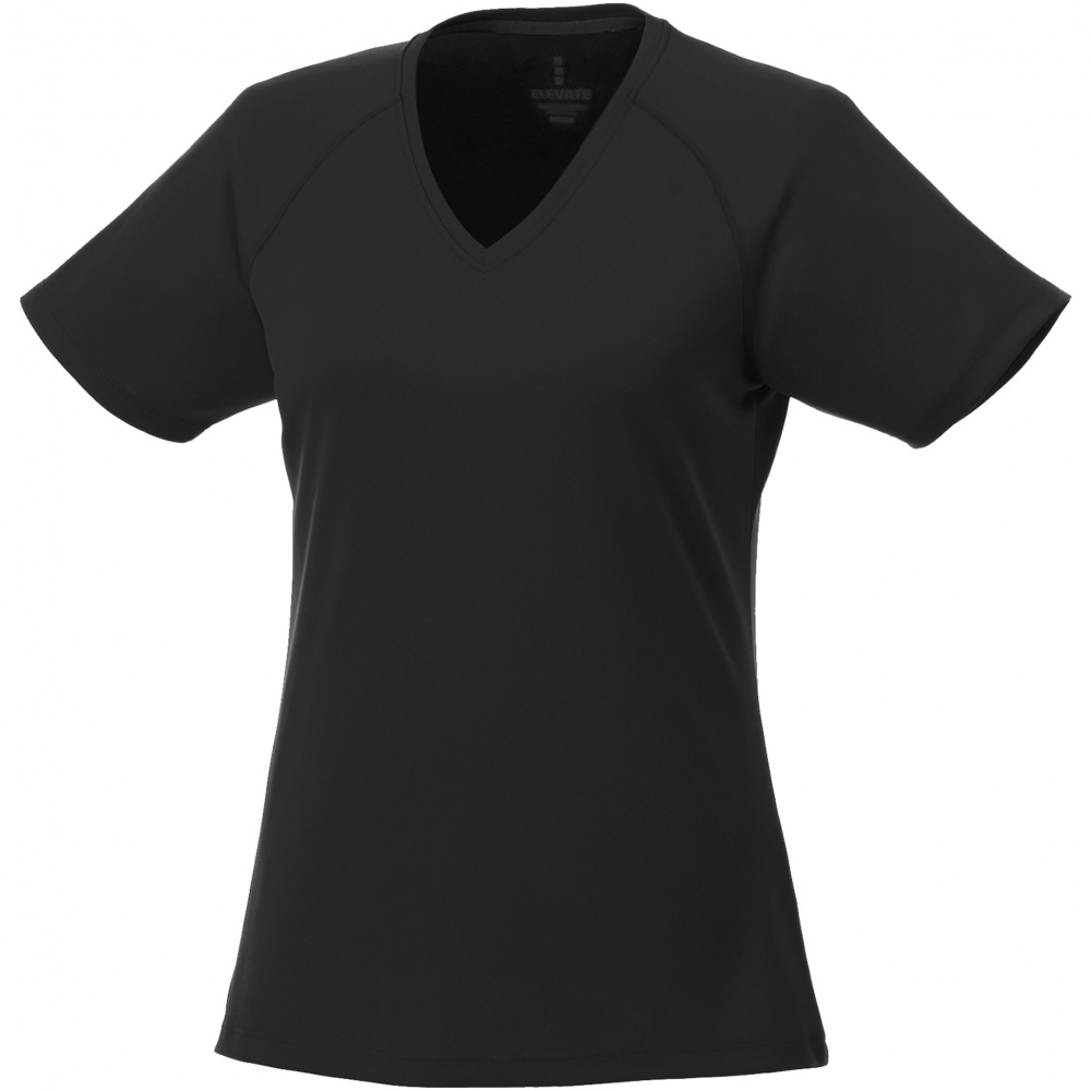 Logo trade promotional gifts picture of: Amery women's cool fit v-neck shirt, solid black