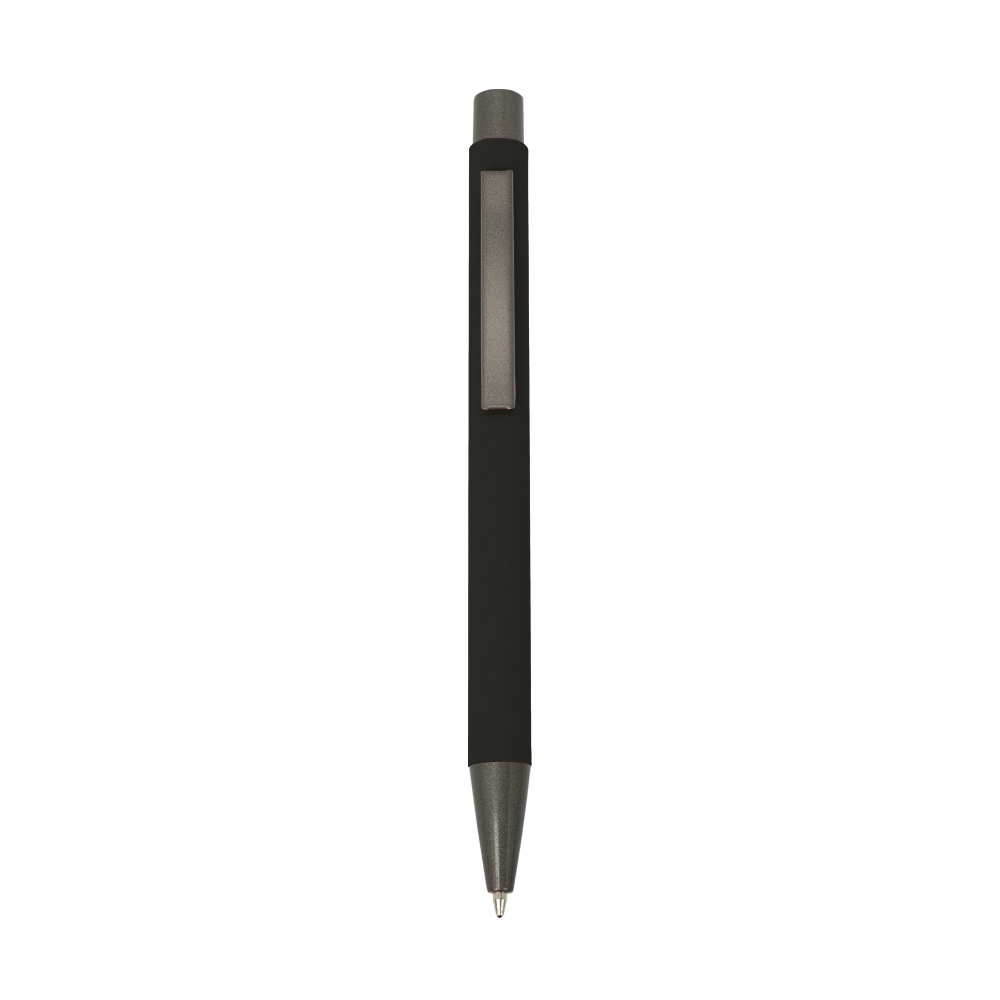 Logo trade corporate gifts picture of: Rubberized soft touch ball pen, black