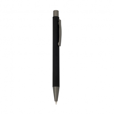 Logotrade corporate gift picture of: Rubberized soft touch ball pen, black