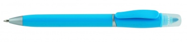 Logo trade corporate gifts image of: Plastic ball pen with highlighter 2-in-1 GUARDA, Blue