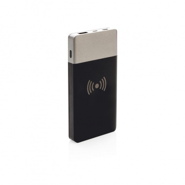 Logo trade promotional gift photo of: 5.000 mAh Soft Touch Wireless 5W Charging Powerbank
, grey