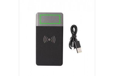 Logo trade promotional items image of: 5.000 mAh Soft Touch Wireless 5W Charging Powerbank
, grey