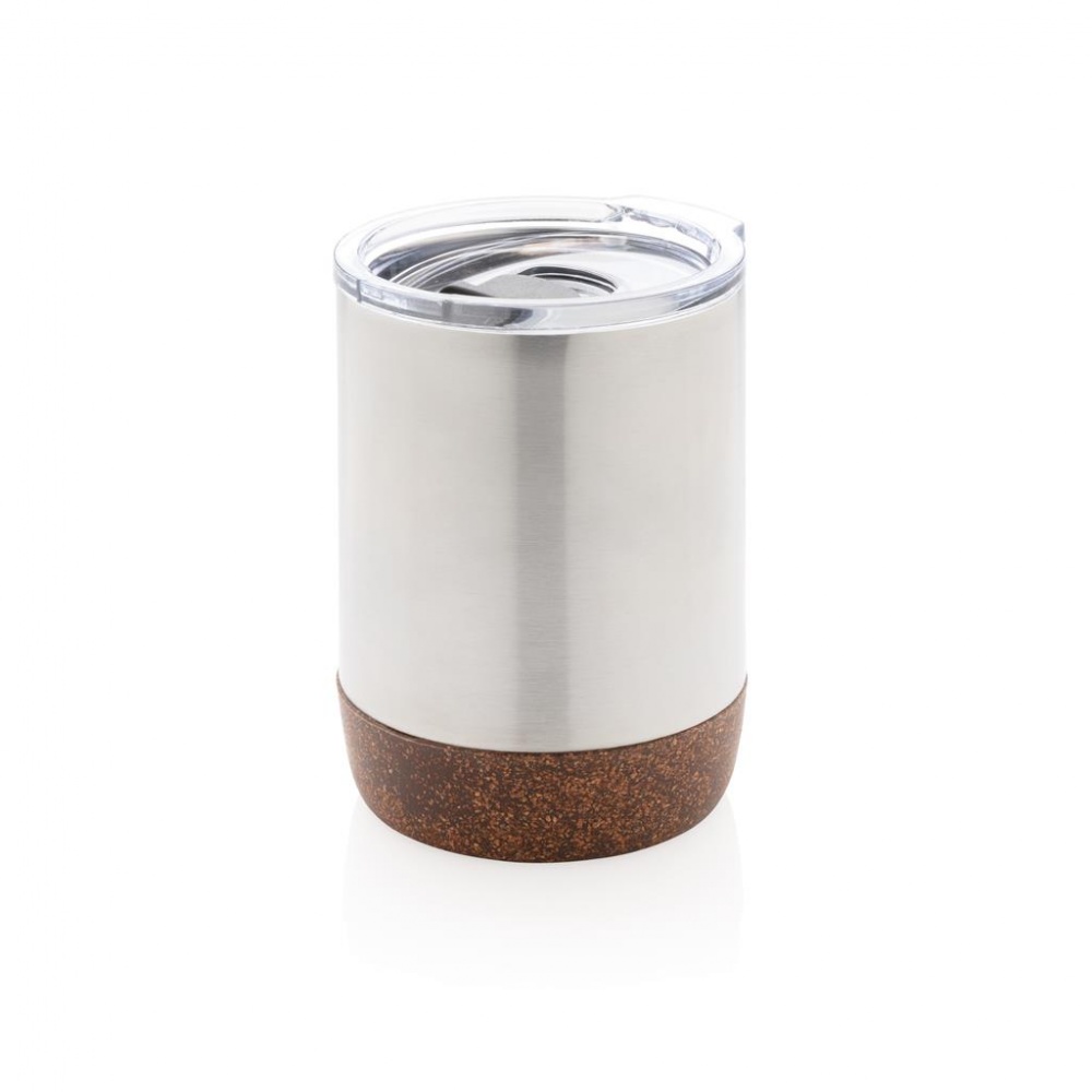 Logo trade corporate gifts image of: Cork small vacuum coffee mug, silver
