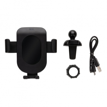 Logotrade advertising product image of: 5W wireless charging gravity phone holder, black