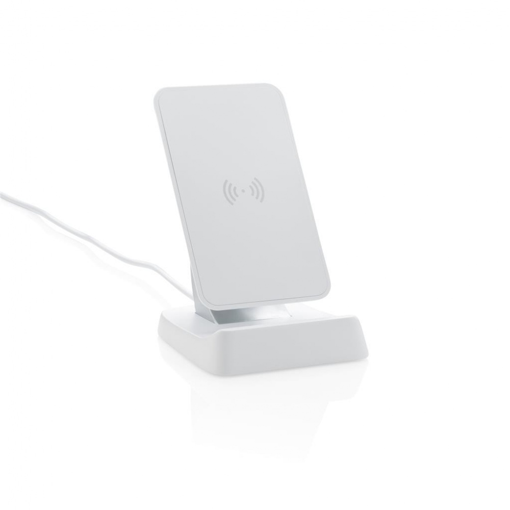 Logo trade promotional items image of: 10W Wireless fast charging stand, white