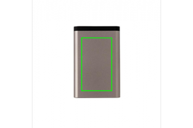 Logotrade promotional item image of: 10.000 mAh Aluminum pocket powerbank, anthracite
