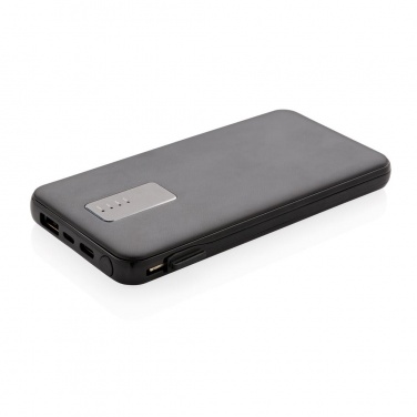 Logo trade promotional product photo of: 10.000 mAh powerbank with integrated cable, black