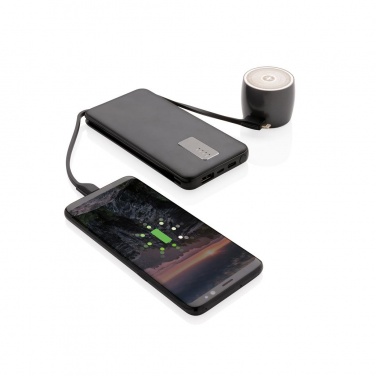 Logotrade promotional merchandise image of: 10.000 mAh powerbank with integrated cable, black