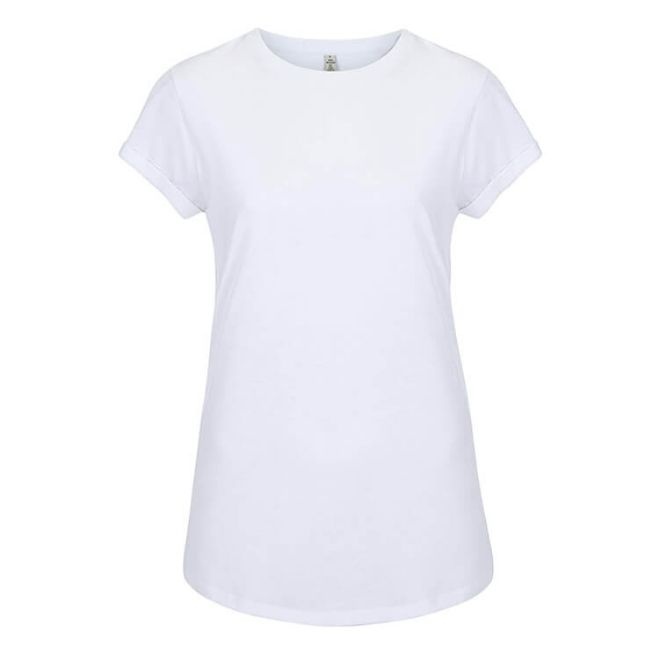Logotrade business gift image of: Salvage women´s rolled sleeve t-shirt, dove white