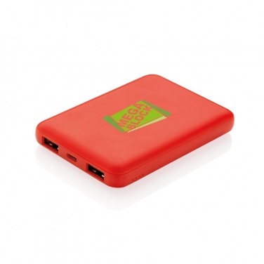 Logotrade advertising product picture of: High Density 5.000 mAh Pocket Powerbank, red