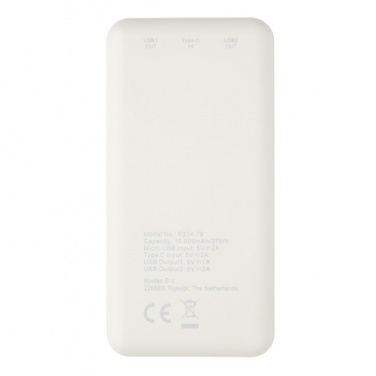Logotrade business gift image of: High Density 10.000 mAh Pocket Powerbank, white
