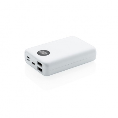 Logotrade promotional merchandise picture of: 10.000 mAh pocket powerbank with triple input, white