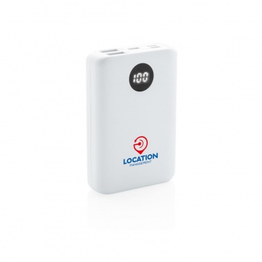 Logo trade promotional products image of: 10.000 mAh pocket powerbank with triple input, white