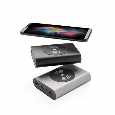 Logotrade promotional gifts photo of: Aluminium 5.000 mAh Wireless 5W Pocket Powerbank, black