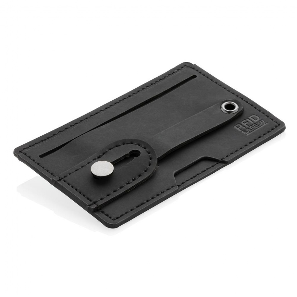 Logo trade promotional giveaway photo of: 3-in-1 Phone Card Holder RFID, black
