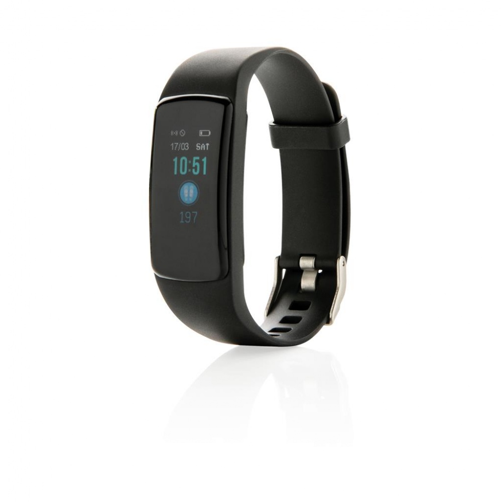 Logo trade promotional gifts image of: Stay Fit with heart rate monitor, black