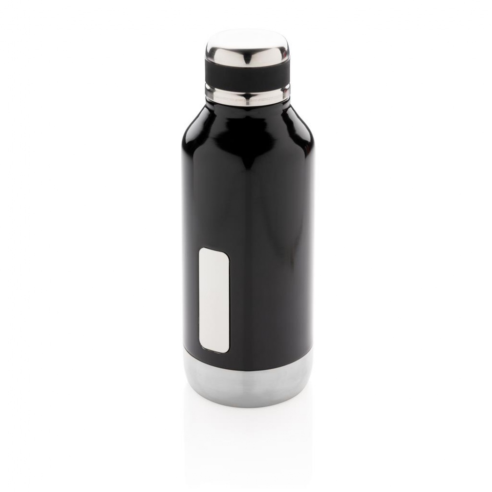 Logo trade promotional products picture of: Leak proof vacuum bottle with logo plate, black