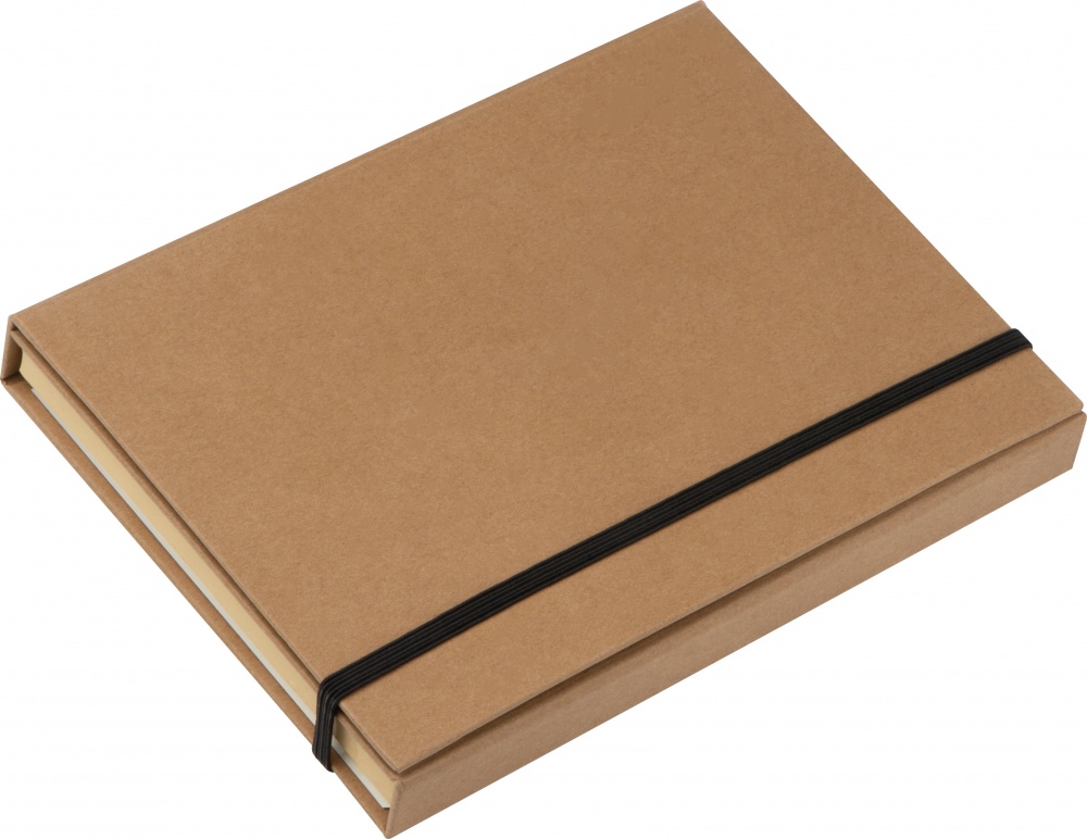Logo trade promotional giveaways image of: Writing case with cardboard cover, brown