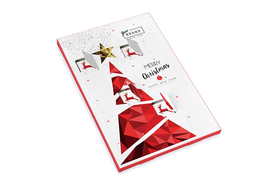 Logotrade promotional product picture of: advent calendar with 24 square chocolates