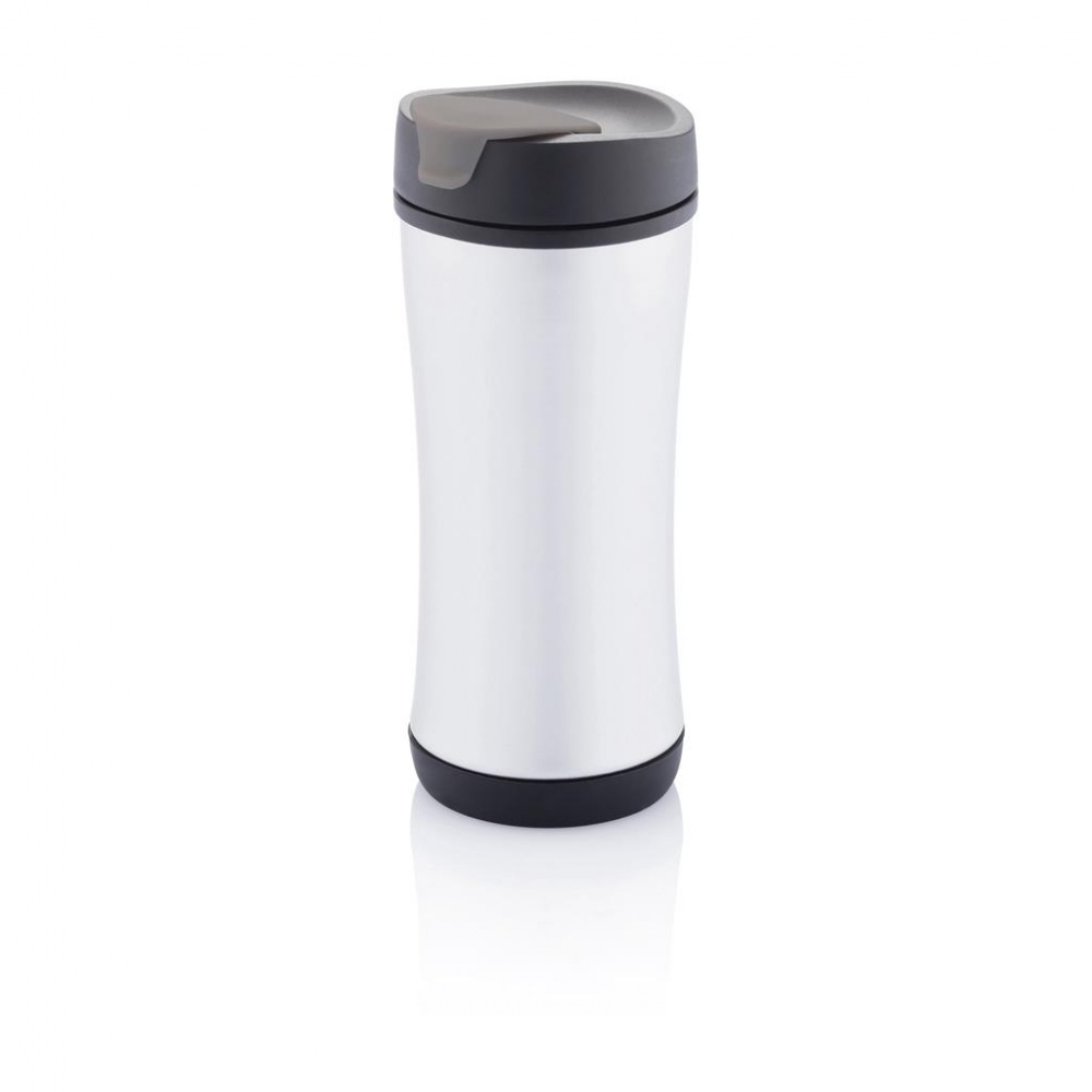 Logo trade promotional product photo of: Boom mug, grey/black with personalized name and sleeve in a gift wrap