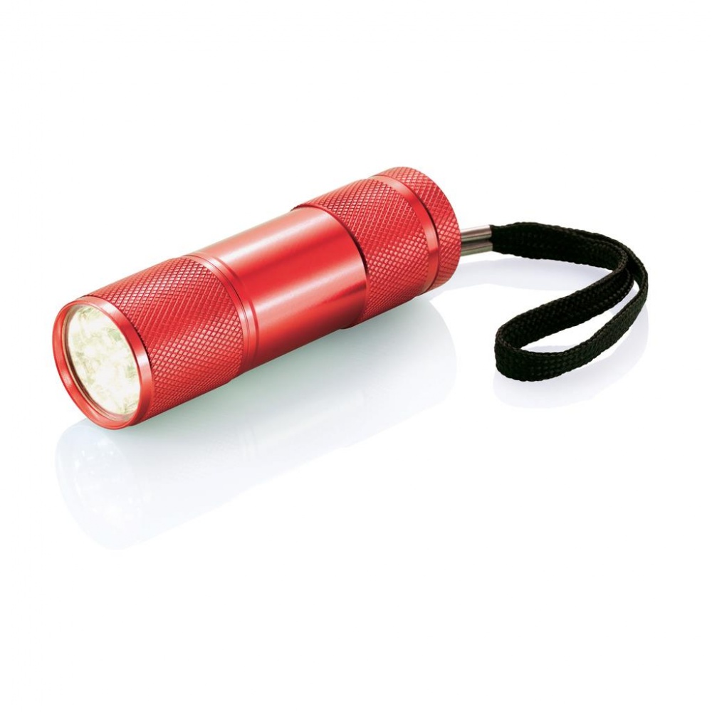 Logo trade promotional giveaway photo of: Quattro torch, red with personalized name and sleeve in a gift wrap
