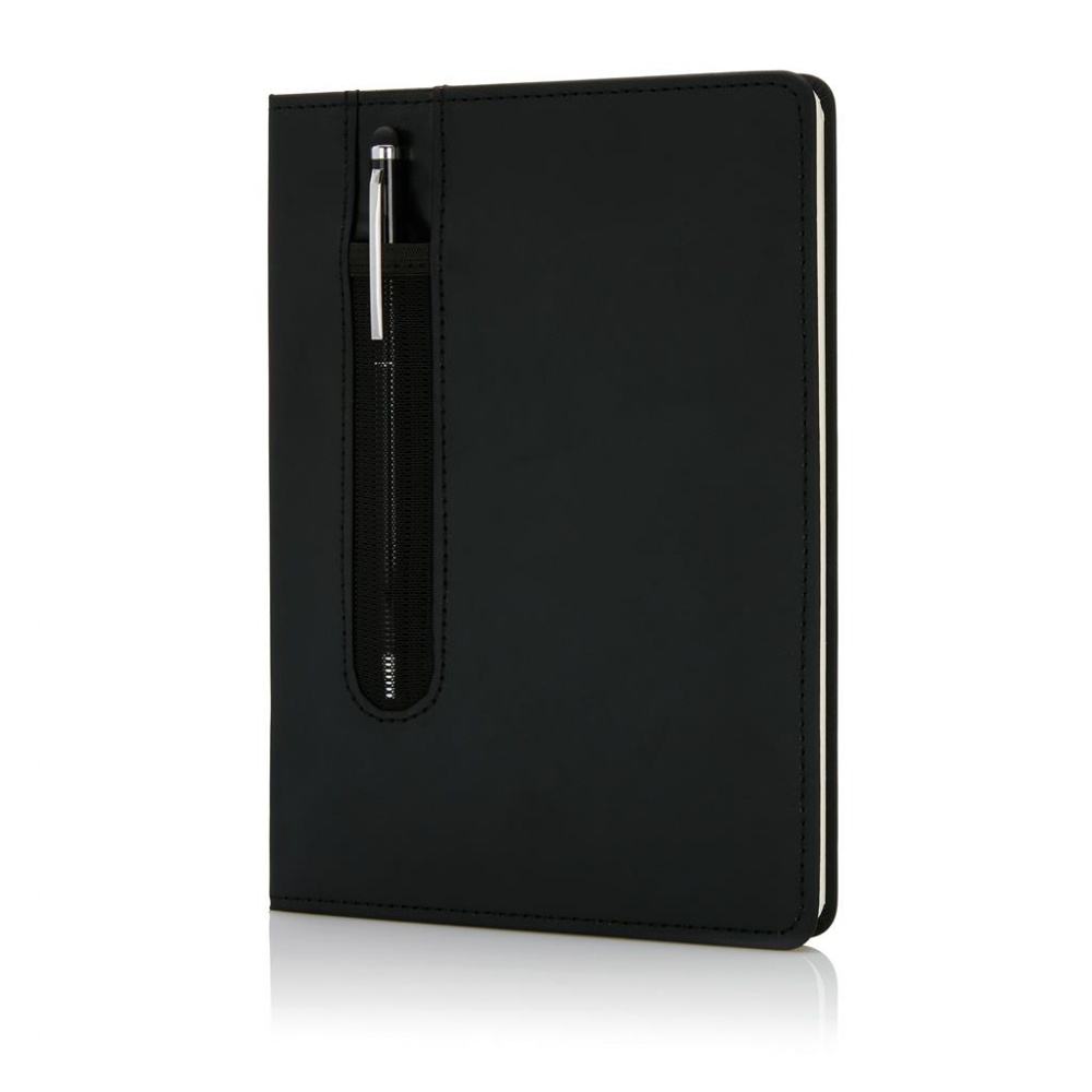 Logotrade promotional items photo of: Standard hardcover A5 notebook with stylus pen, black