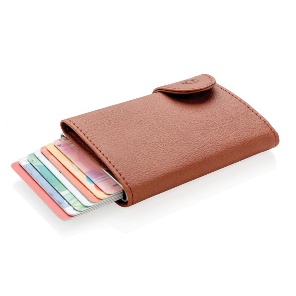 Logotrade promotional item image of: C-Secure RFID card holder & wallet brown with name, sleeve, gift wrap