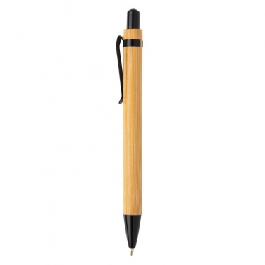 Logo trade corporate gifts image of: Bamboo pen, black