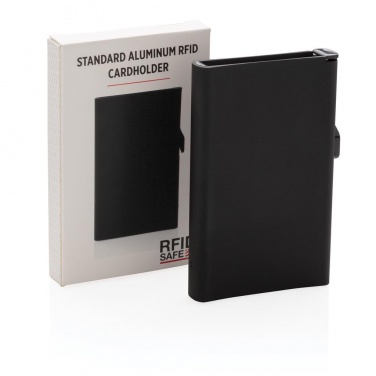 Logo trade promotional item photo of: Standard aluminium RFID cardholder, black