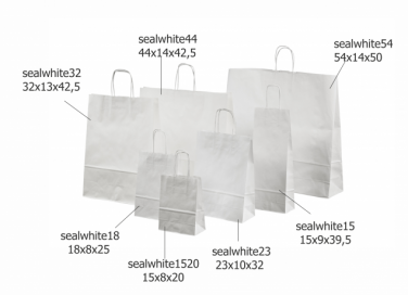 Logotrade promotional giveaway image of: PAPERBAG WHITE 23X10X32CM