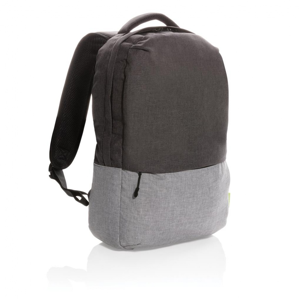 Logotrade business gift image of: Duo color RPET 15.6" RFID laptop backpack PVC free, grey