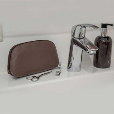Logo trade promotional item photo of: Apple Leather Toiletry Bag