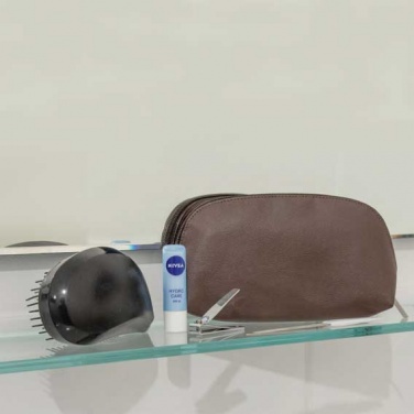 Logo trade promotional products image of: Apple Leather Toiletry Bag