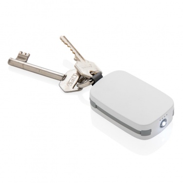 Logo trade promotional product photo of: 1.200 mAh Keychain Powerbank with integrated cables, white