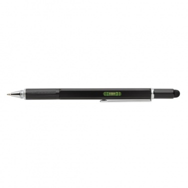 Logo trade promotional products image of: 5-in-1 aluminium toolpen, black