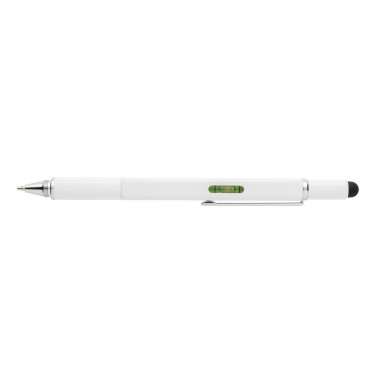 Logo trade promotional gifts picture of: 5-in-1 aluminium toolpen, white