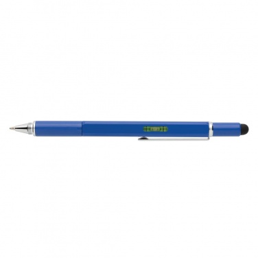 Logo trade promotional gifts image of: 5-in-1 aluminium toolpen, blue