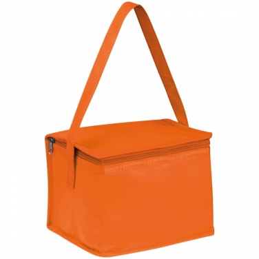 Logo trade promotional giveaways image of: Non-woven cooling bag - 6 cans, Orange