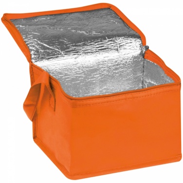 Logo trade promotional items image of: Non-woven cooling bag - 6 cans, Orange