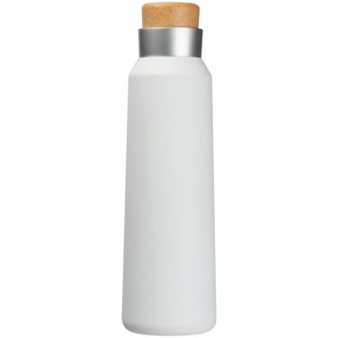 Logo trade promotional items picture of: Thermos flask with wooden cap 500 ml, White